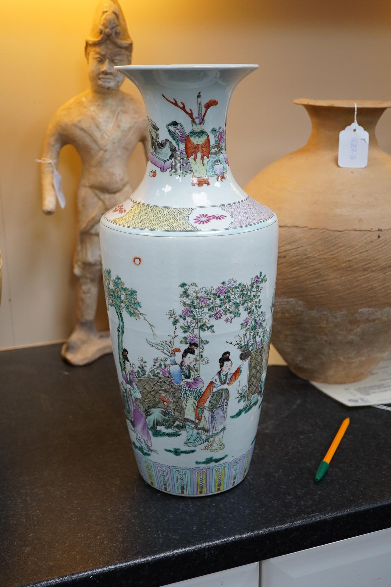 A good Chinese famille rose ‘Four Beauties’ baluster vase, late 19th century